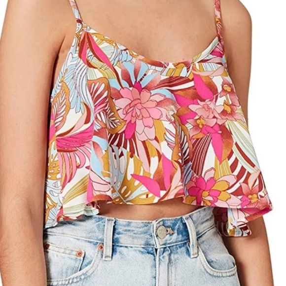 Hurley Tops - - HURLEY FLORAL CROP TOP XL